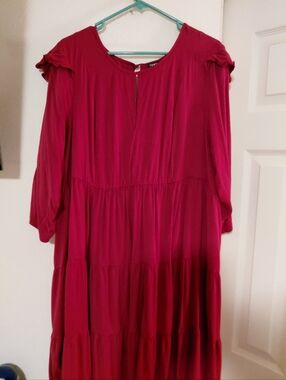 Torrid Magenta Tiered Midi Dress